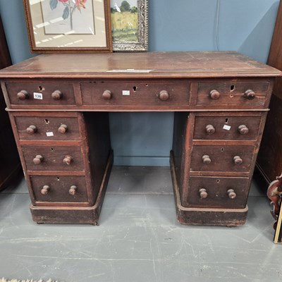 Lot 136 - A Victorian mahogany twin pedestal desk H 76 ...