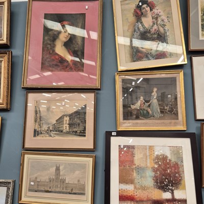 Lot 138 - Five antique colour prints, and a modern print