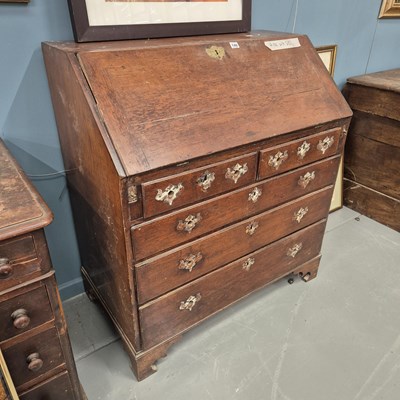 Lot 140 - A Georgian oak bureau H 102 W 91 D 51
