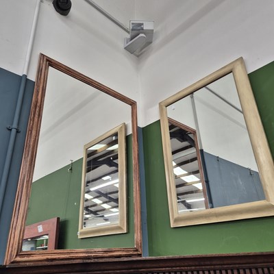 Lot 145 - Two large modern wall mirrors 94 × 72cm and 76...