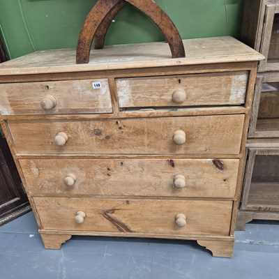 Lot 148 - A Victorian pine chest of drawers H 97 W 101 D...