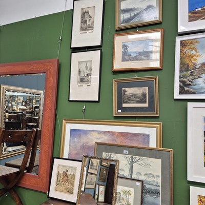 Lot 150 - Two etchings, and a collective lot of...