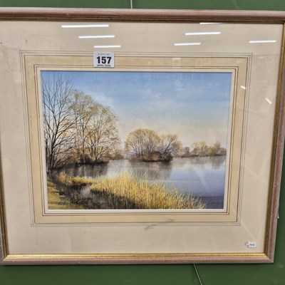 Lot 157 - Ken Messer, 'An Autumn Riverbank', watercolour