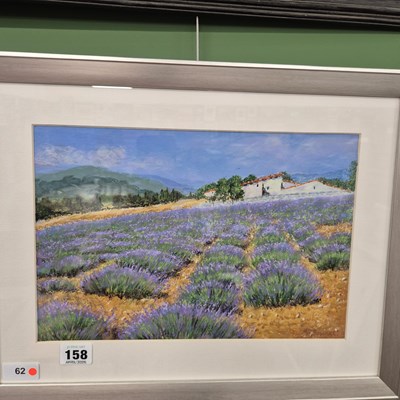 Lot 158 - M Bowker (20th century), lavender fields,...
