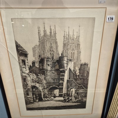 Lot 176 - A large antique etching