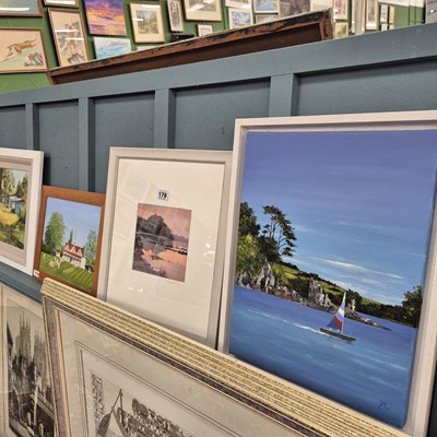 Lot 178 - Wendy Parkyn (20th century) riverside sketch,...