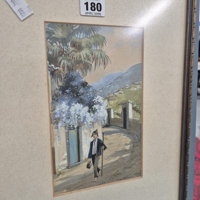 Lot 180 - A small continental watercolour signed Max...