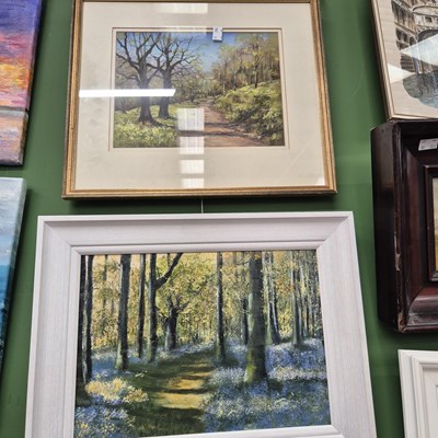 Lot 187 - Bluebell woods, a 20th-century acrylic...