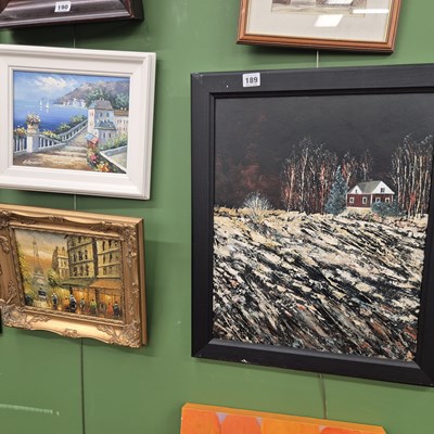 Lot 189 - Three 20th century oil paintings