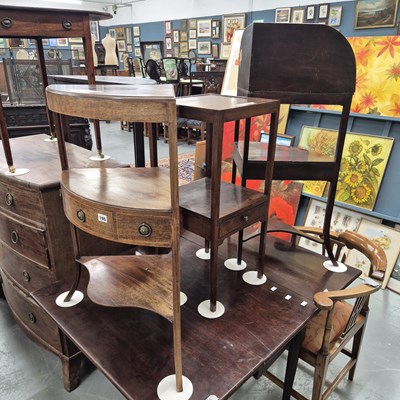 Lot 195 - A Georgian corner armchair, two Regency period...