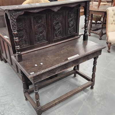 Lot 209 - An 18th century and later oak hall table with...