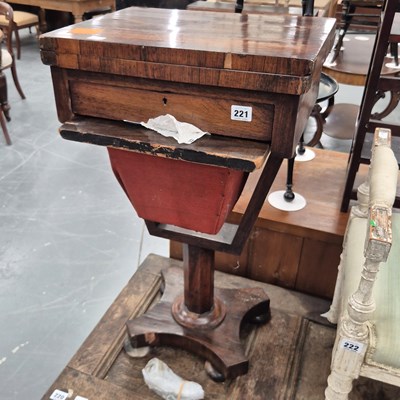 Lot 221 - A Victorian rosewood sewing table H 73  W 44 ...