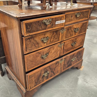 Lot 223 - An 18th century walnut crossbanded chest of...
