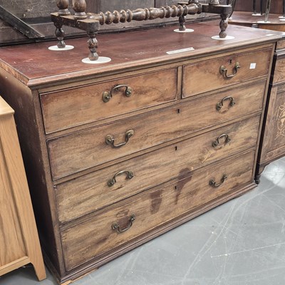 Lot 241 - A late Georgian mahogany chest of drawers H 89...