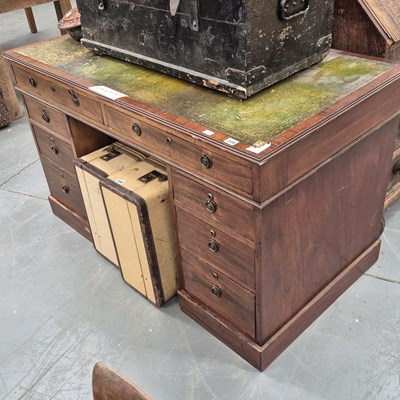 Lot 249 - A 19th century mahogany twin pedestal writing...