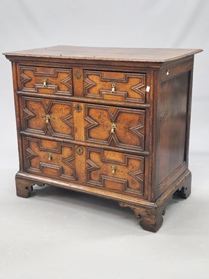 Lot 1324 - A late 17th/early 18th century oak chest of...