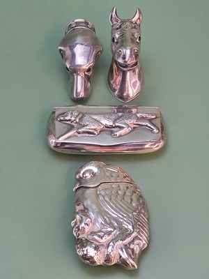 Lot 1331 - Four silver vestas, one in bird form, one as a...