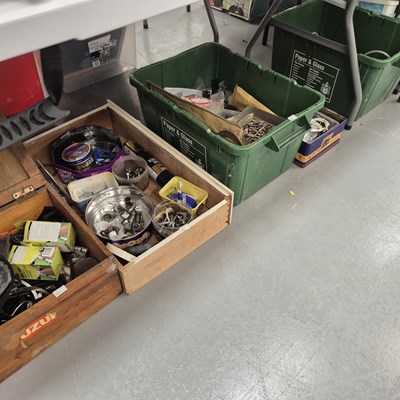 Lot 848 - Seven boxes of useful nuts, bolts and fittings...