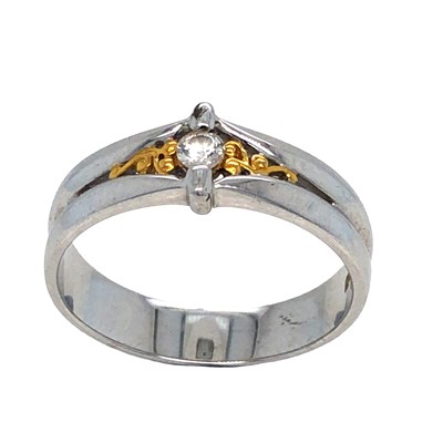 Lot 1117 - A 9ct hallmarked white gold and diamond set...
