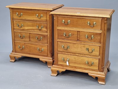 Lot 1343 - A pair of American cherry wood chests of...