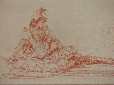 Lot 1353 - Sir William Russell Flint (1880-1969), a lady...