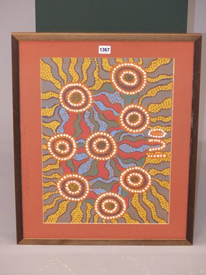 Lot 1367 - Two Australian Aboriginal geometric stipple...