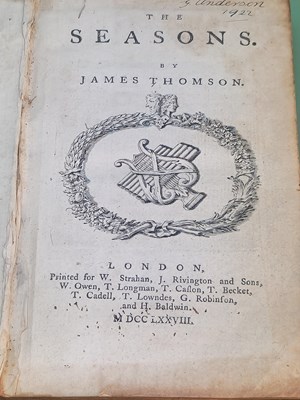 Lot 1368 - James Thomson, 'The Seasons', with a life of...