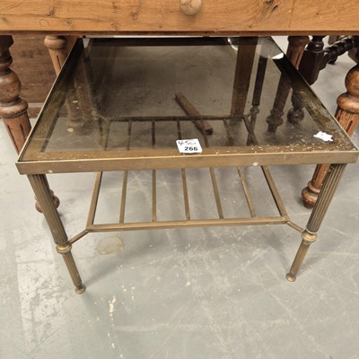 Lot 266 - Two good quality brass-framed coffee tables...