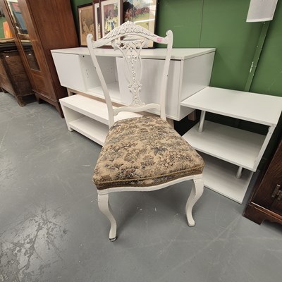 Lot 274 - An Edwardian bedroom chair, two modern side...