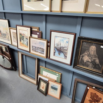 Lot 282 - A large selection of prints, watercolours, and...