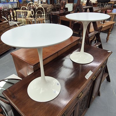 Lot 287 - A pair of retro Arkana tulip base side tables...