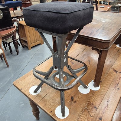 Lot 293 - An industrial-type steel-framed stool