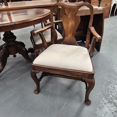 Lot 295 - A pair of 19th-century walnut low back...