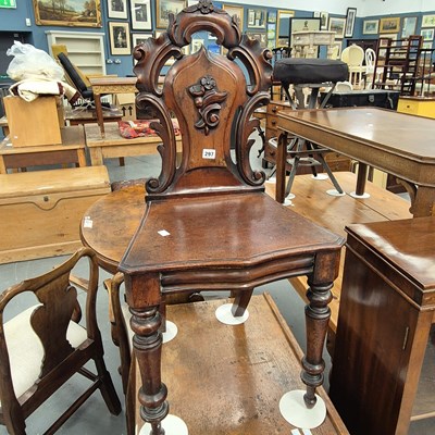 Lot 297 - An early Victorian mahogany hall chair
