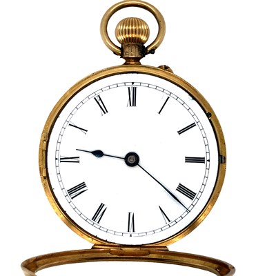 Lot 1131 - An 18ct hallmarked gold open-face ladies'...