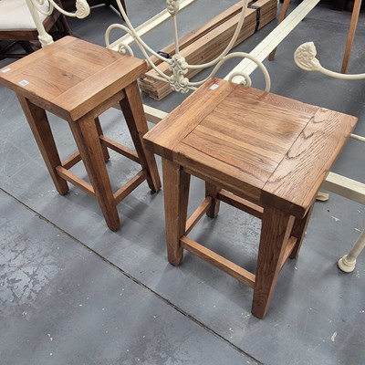 Lot 315 - A pair of oak stools or occasional tables