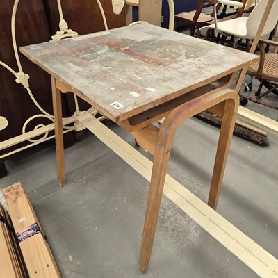Lot 317 - A retro school desk H 76 W 69 D 61cm