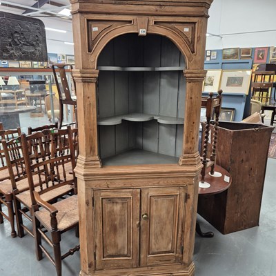 Lot 330 - A large 19th century pine country house corner...