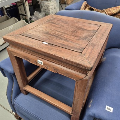 Lot 352 - An oriental hardwood occasional table or urn...