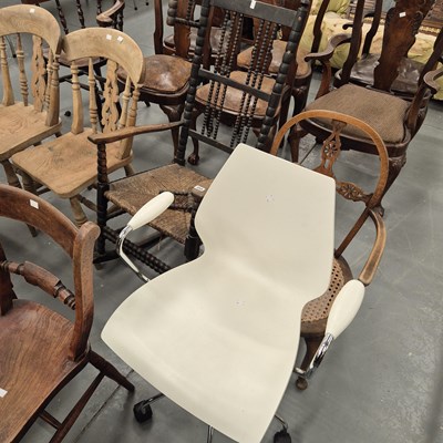 Lot 355 - An unusual spindle back rocking chair, a...