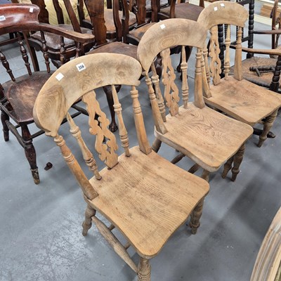 Lot 356 - Three spindle back kitchen chairs