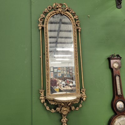 Lot 382 - A Victorian gilt framed pier mirror 110 × 42cm