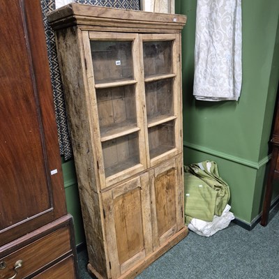 Lot 404 - A rustic glazed pine bookcase H 177 W 86 D 28cm