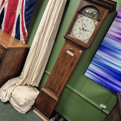 Lot 408 - A late Georgian oak case longcase clock with...