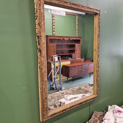 Lot 412 - An antique gilt framed wall mirror 117 × 86cm