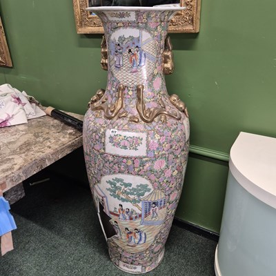 Lot 417 - A large oriental temple vase H 145cm
