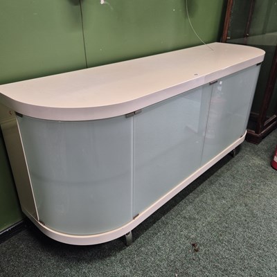 Lot 418 - A Calligaris Italian designer glass-fronted...