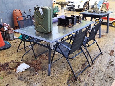 Lot 451 - A metal aluminium table with leaf design and...