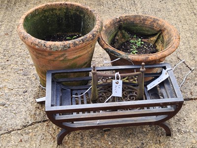 Lot 462 - Two terracotta planters, together with a fire...