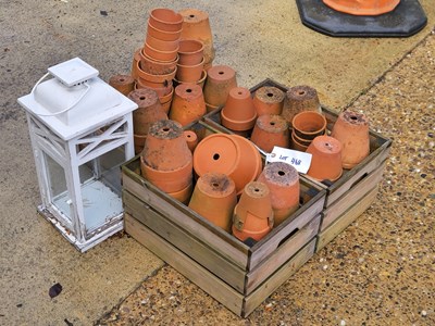 Lot 468 - Three trays of mixed size terracotta pots,...
